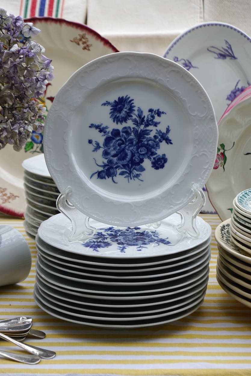 6 ó 12 Platos postre flores azules Seltmann Weiden